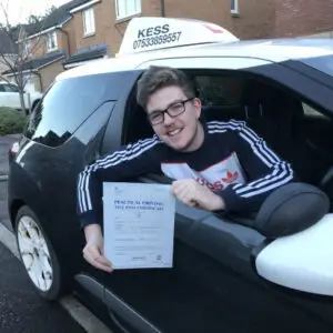 Andrew passed his test with automatic driving lessons from Kess Driving School Motherwell