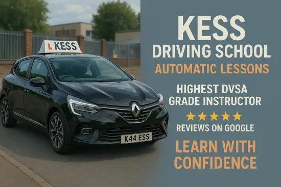 Get in touch today to begin your journey with Automatic Driving Lessons from Kess Driving School